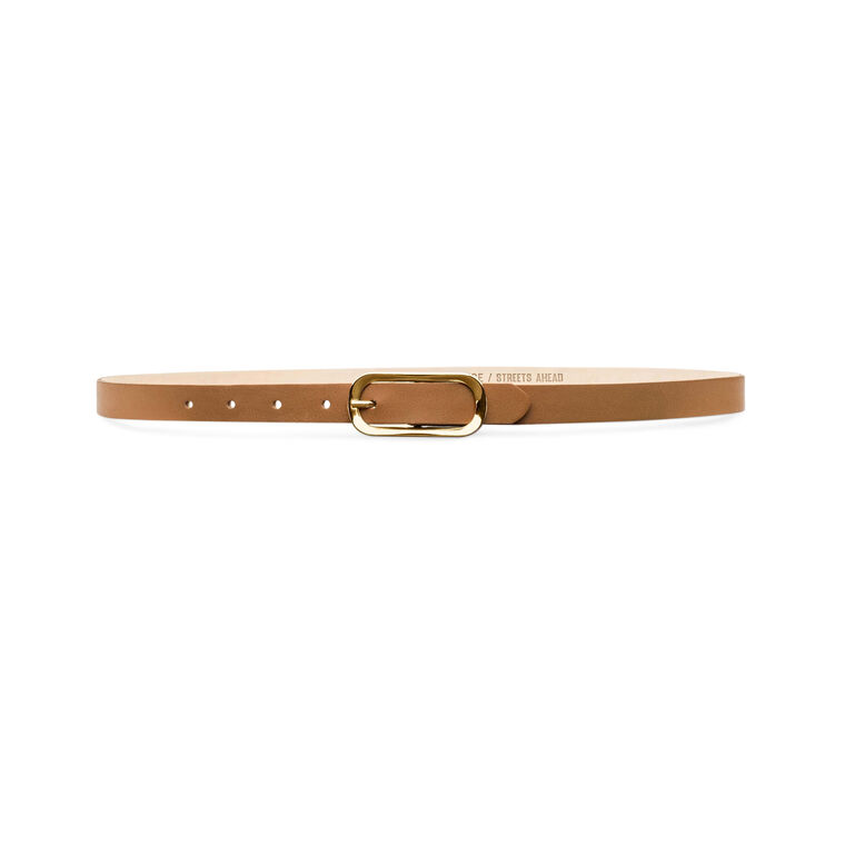 Leya Leather Belt With Gold-Plated Oval Buckle image number null