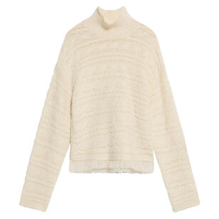 Cropped Cable Long Sleeve Turtleneck Sweater Cropped Cable Long Sleeve Turtleneck Sweater