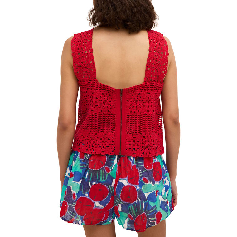 Keely Sleeveless Eyelet Crop Top image number null