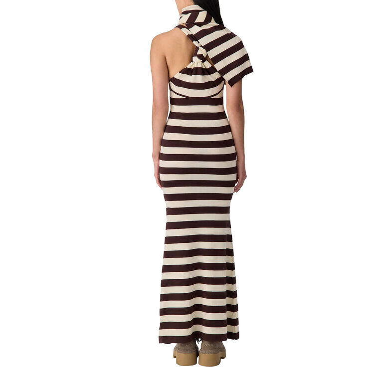 Sleeveless Back Knot Knitted Maxi Dress image number null