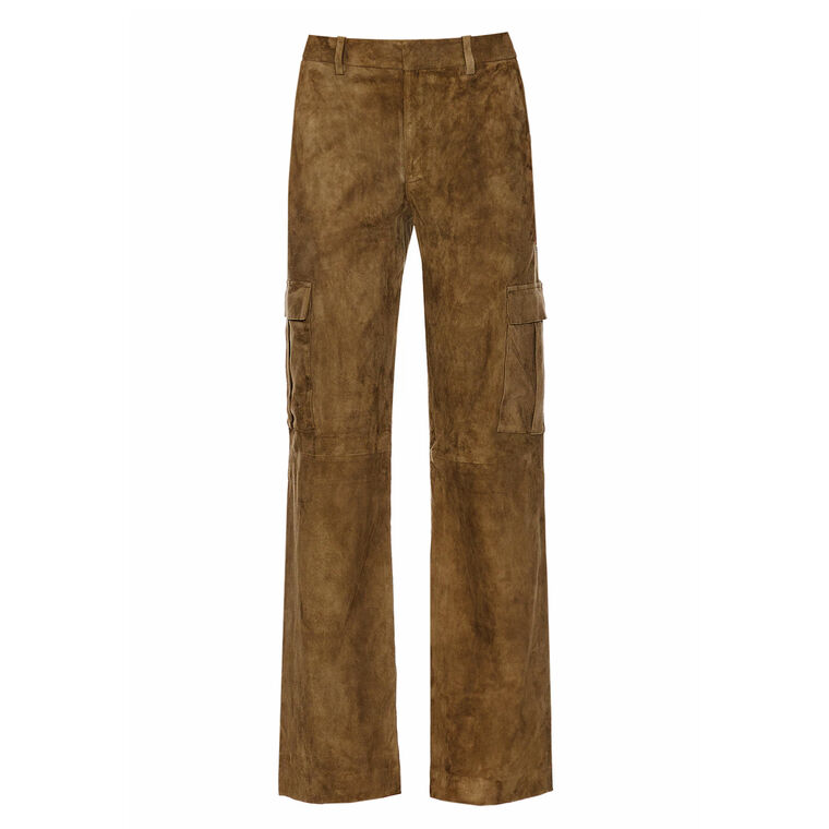 Baggy Low Rise Suede Cargo Pant image number null