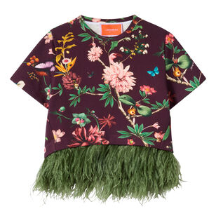 La Scala Short Sleeve Tee With Feathers