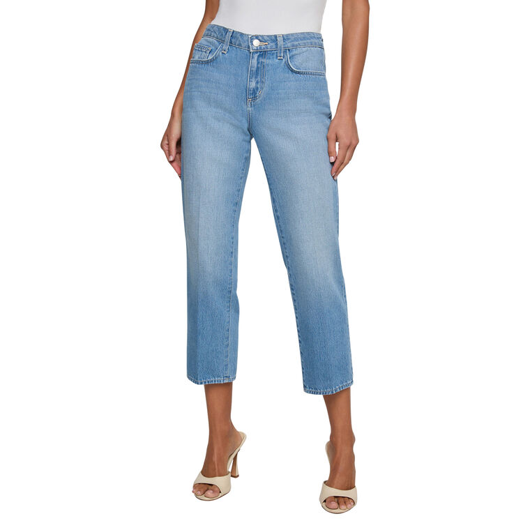 Thalina Mid Rise Cropped Slouch Stovepipe Jean image number null