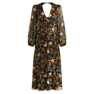 Mona Deep V-Neck Midi Dress
