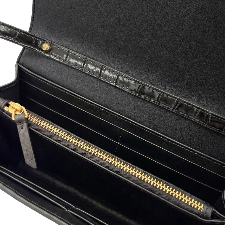 Croc-Embossed Crossbody Wallet image number null