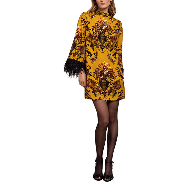 Vida Feather Trim Mini Dress image number null