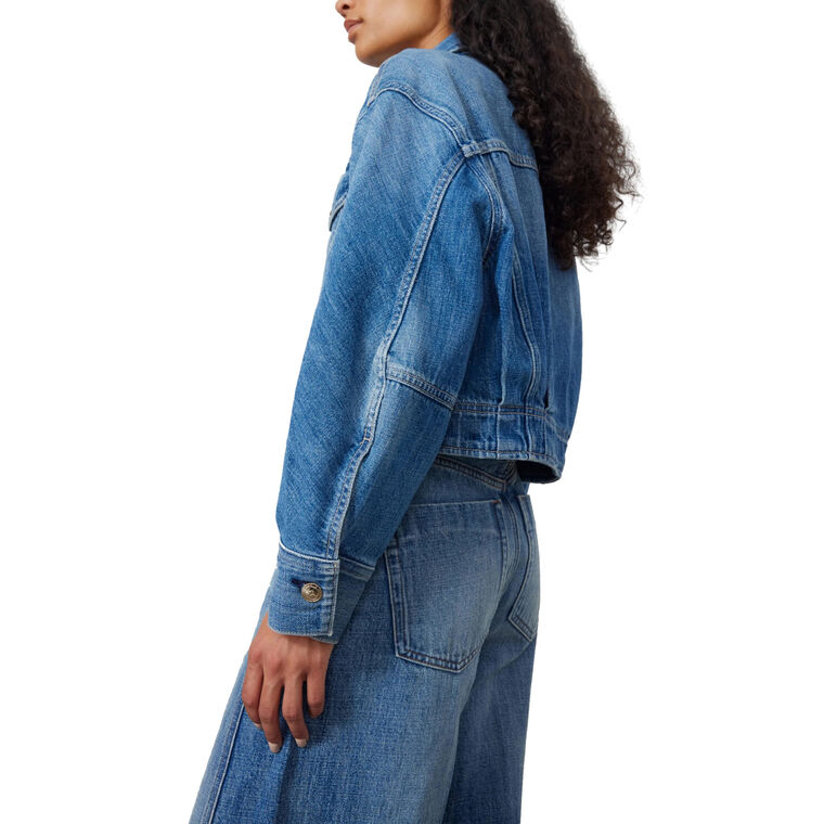 The Mhor Cropped Denim Jacket image number null