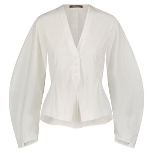 Button Front Long Sleeve Peplum Top