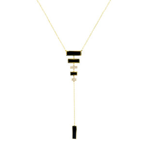 Cassandra Ceramic Black Inlay Necklace