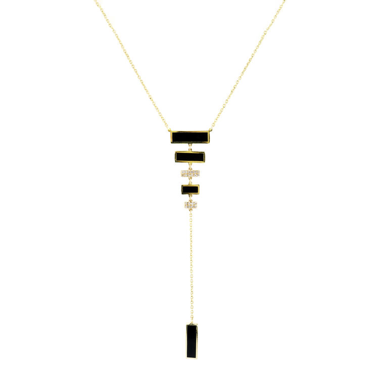 Cassandra Ceramic Black Inlay Necklace image number null