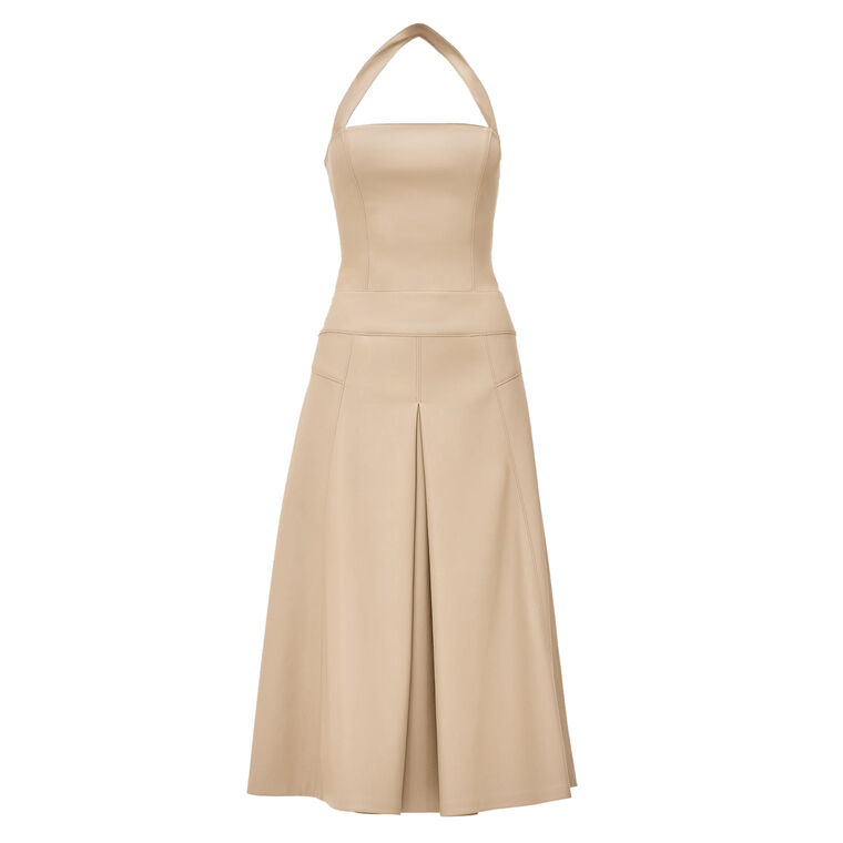 Imena Pleated Halterneck Midi Dress image number null