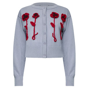 Long Sleeve Pansy Flower Cardigan