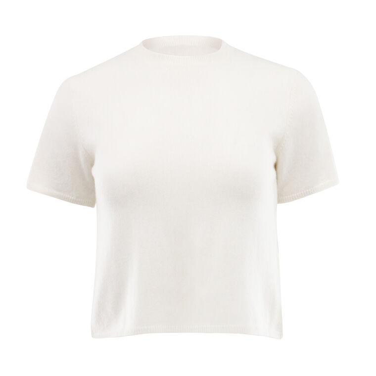 Charleston Short Sleeve Relaxed Cashmere Crewneck Tee image number null