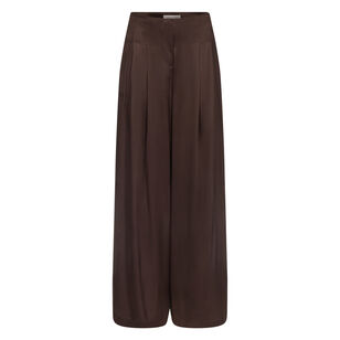 Drew Pleated Silk-Blend Wide-Leg Pants