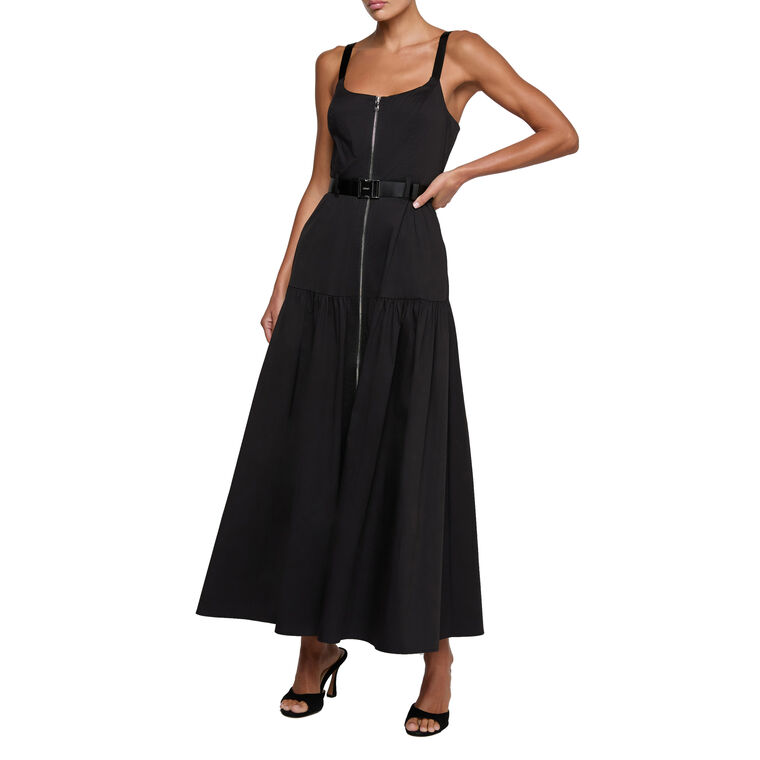 Rima Sleeveless Zip-Front Belted Midi Dress image number null