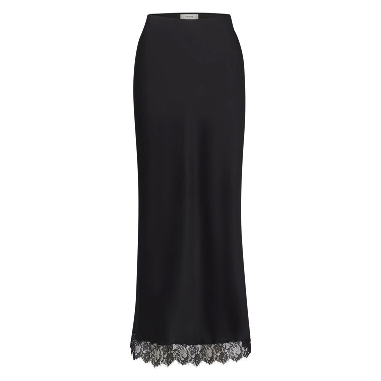 The Silk Lace Column Skirt image number null