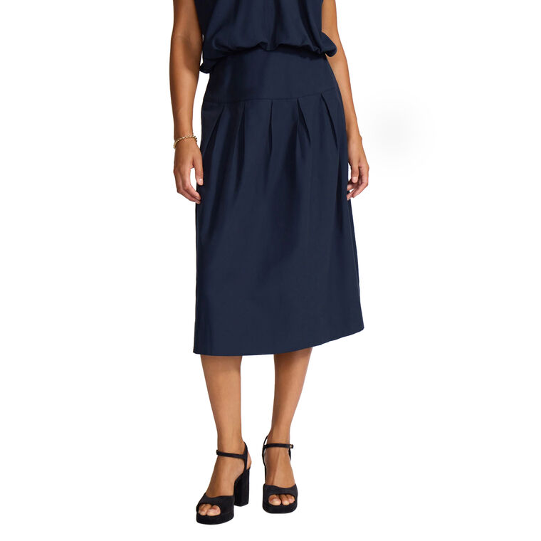 The Margot Pleated Midi Skirt image number null