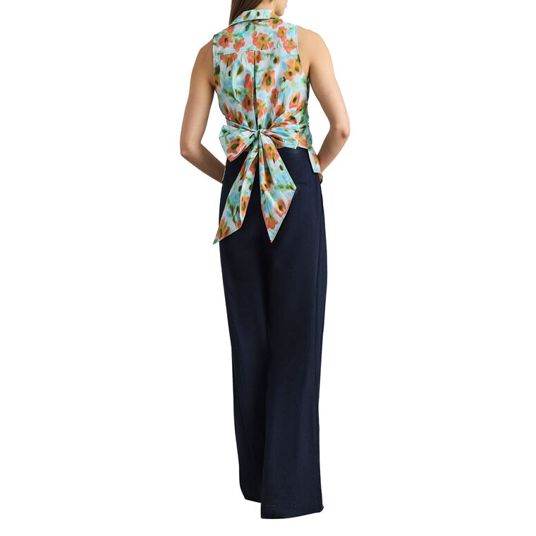 Hannah Sleeveless Collared Cinched Waist Top image number null