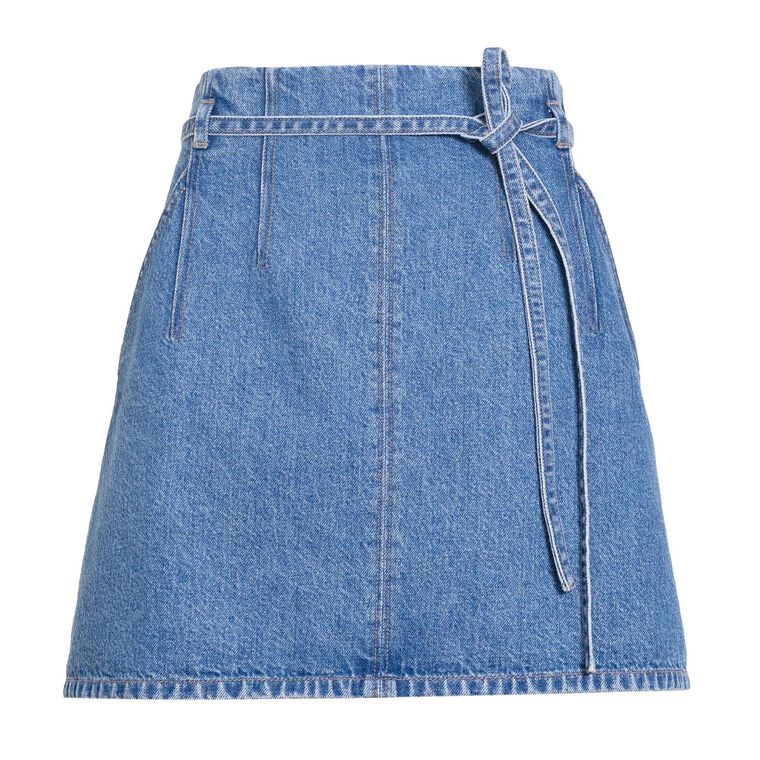 Annika Belted Denim Mini Skirt image number null