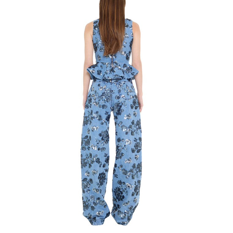 Sequin Embroidered Boyfriend Pants image number null