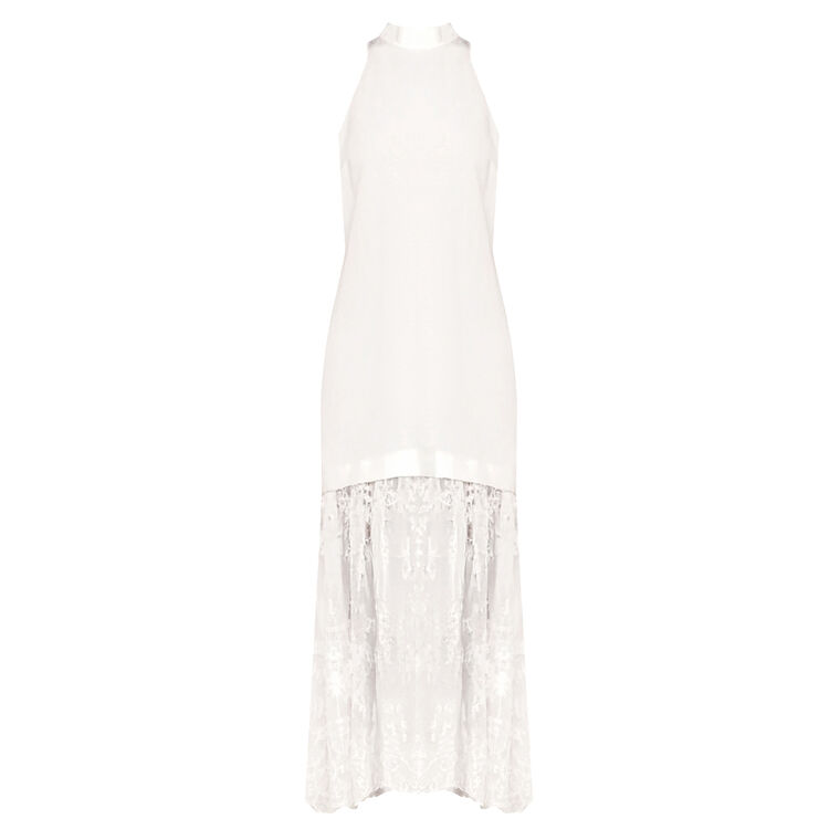 Marja Embroidery Mesh Combo Tank Midi Dress image number null