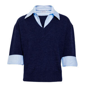 Esme Short Sleeve Sweater Combo Top