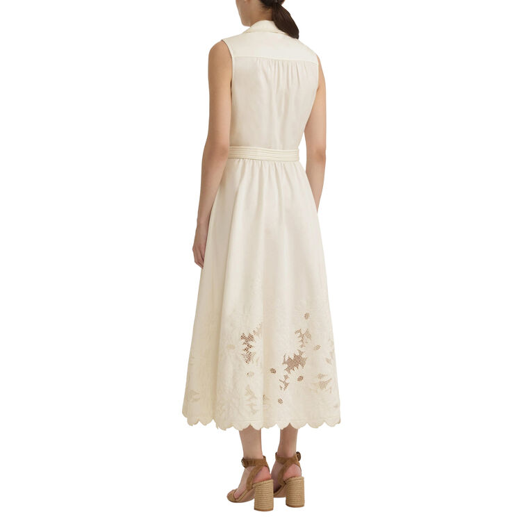 Kirat Sleeveless Belted Tailored Midi Shirt Dress image number null