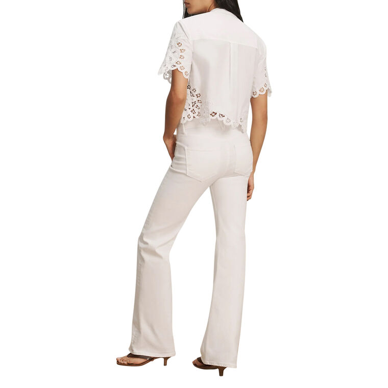 Aleck Short Sleeve Lace Button-Down Shirt image number null