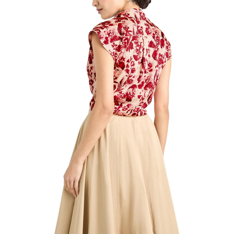 Floral Ribbons Sleeveless Mari Blouse image number null