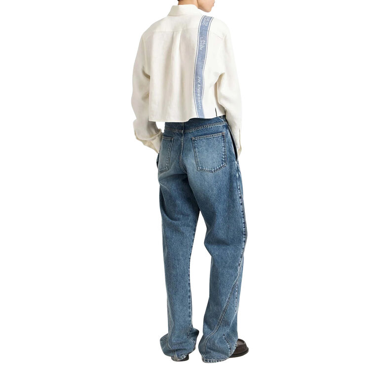 Long Sleeve Cropped Button-Up Shirt image number null