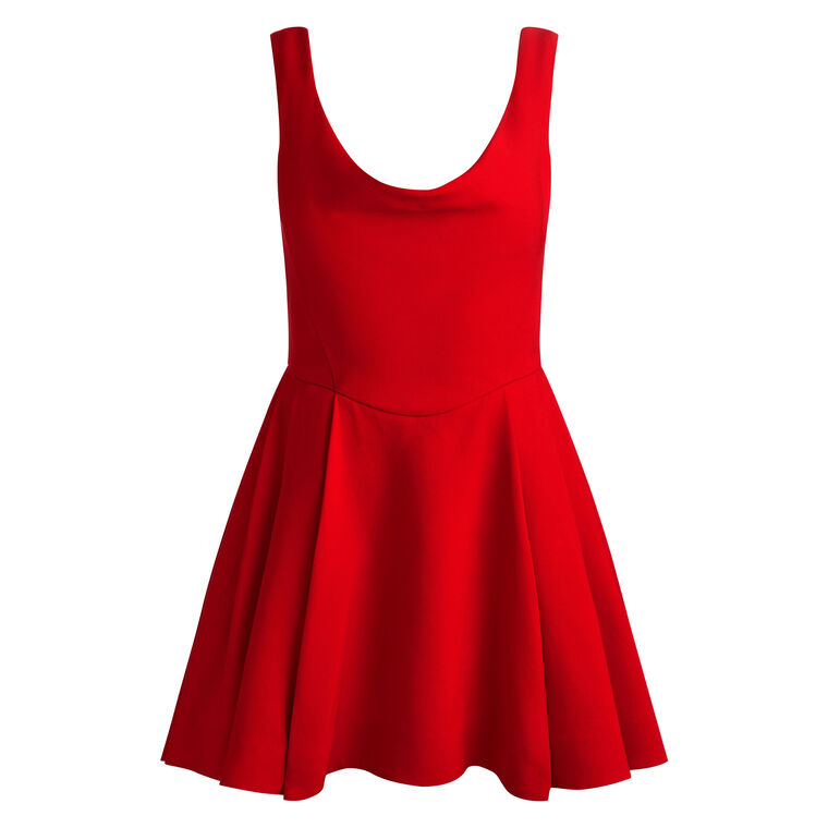 Estrella Sleeveless Draped Flare Mini Dress image number null