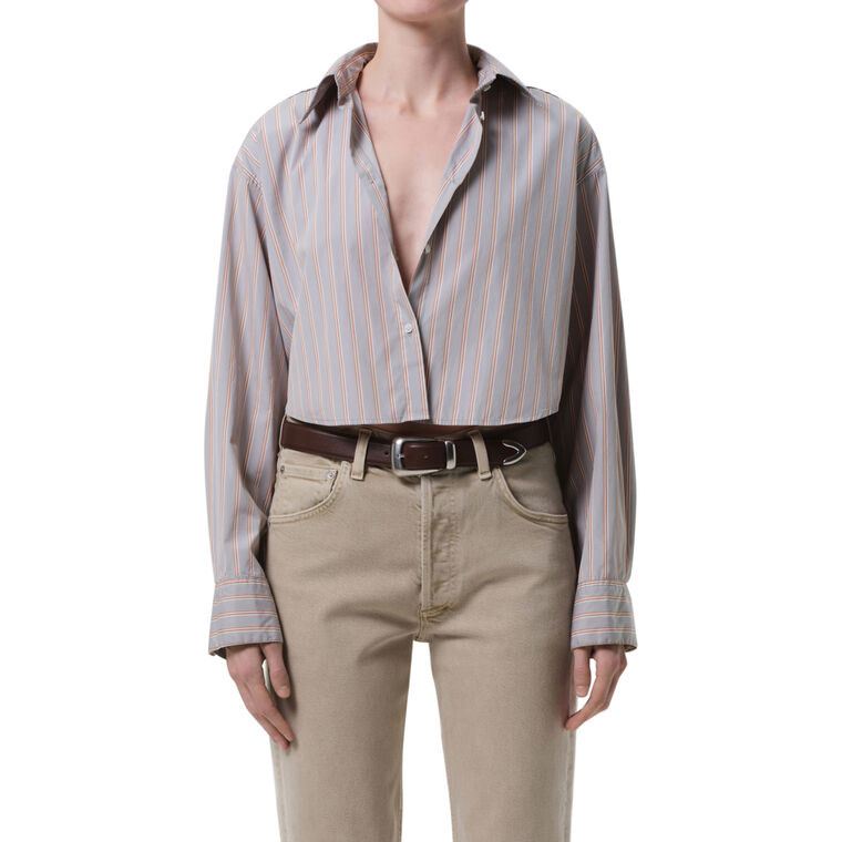Ana Cropped Button Front Shirt image number null