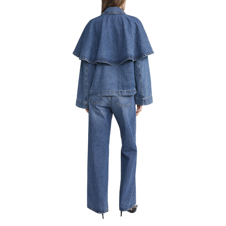 The Denim Cape Jacket image number null