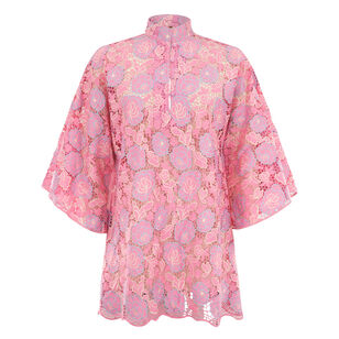 Rosette Shimmer Lace Mini Caftan