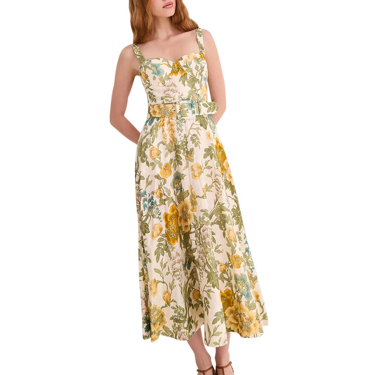 Calypso Sleeveless Belted Midi Dress image number null