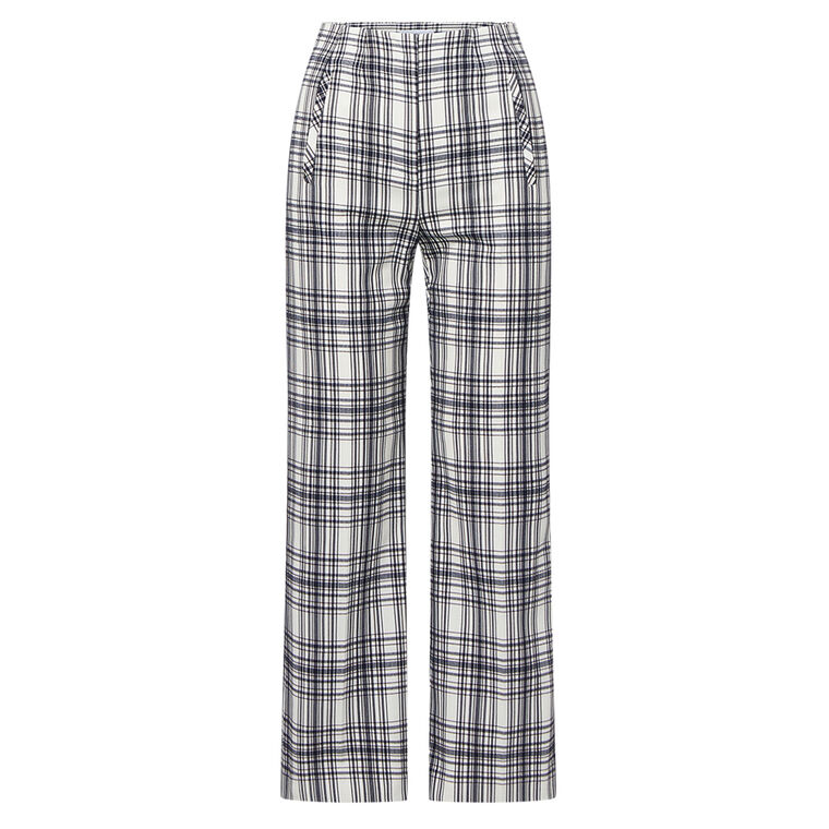Dova Wide Leg Plaid Pant image number null