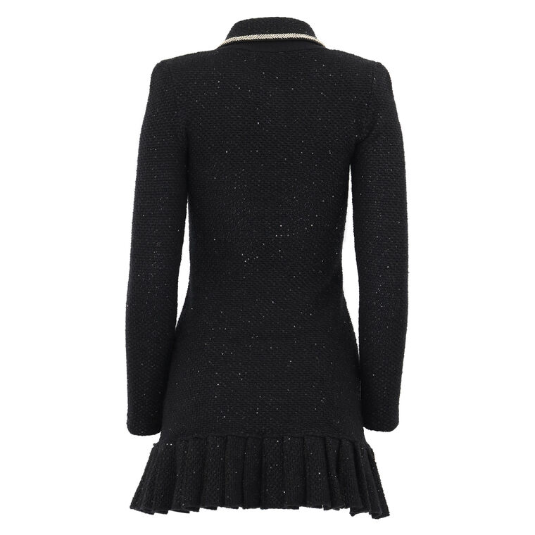 Black Sequin Knit Mini Dress image number null