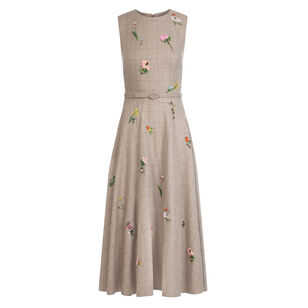 Plaid Cashmere-Blend Dress
