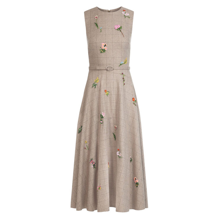 Plaid Cashmere-Blend Dress image number null