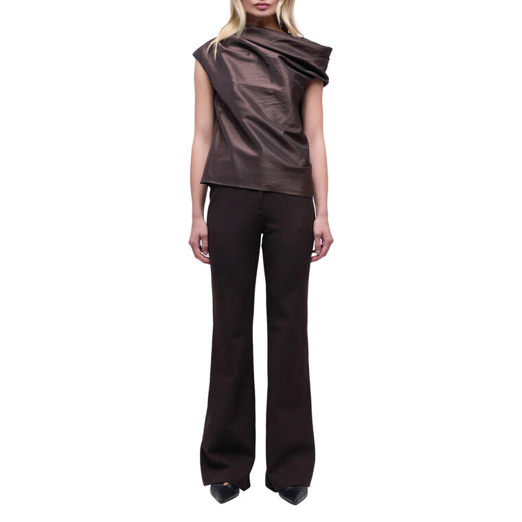 Vivia Draped Taffeta Short Sleeve Top image number null
