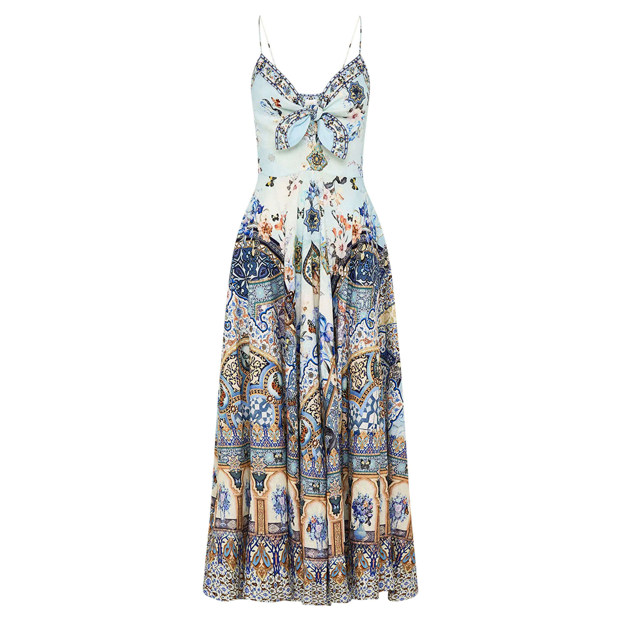 Camilla ベルテットマキシドレス Camilla Long Dress With Tie Front | Tootsies
