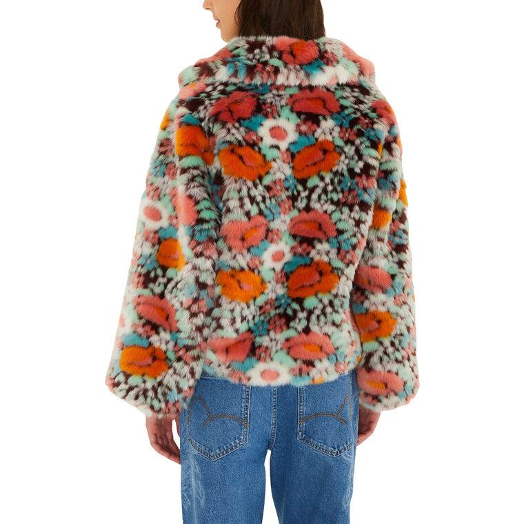 Floral Faux Fur Jacket image number null