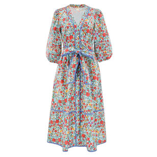 Highland 3/4 Sleeve Belted Midi Dress