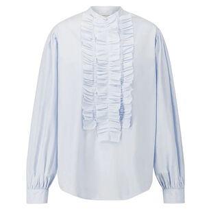 Magrita Long Sleeve Ruffle Front Blouse