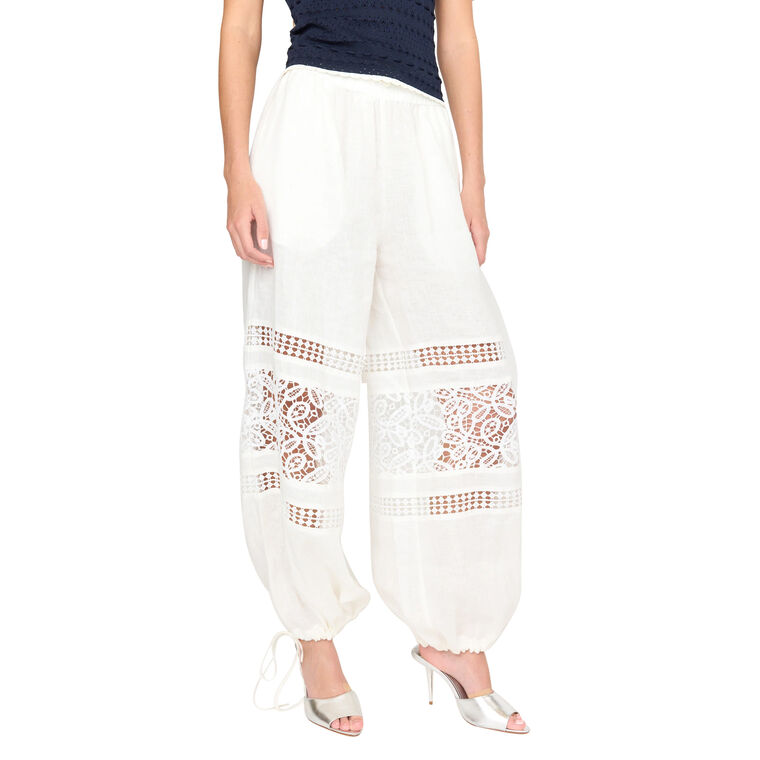 Oksana Lace-Inset Relaxed Fit Pant image number null