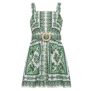 Candy Sleeveless Belted Mini Dress