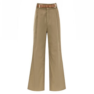Double Buckle Belted Flare Pant