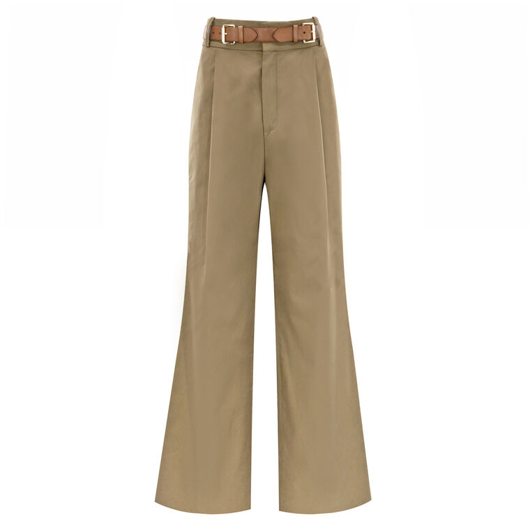 Double Buckle Belted Flare Pant image number null