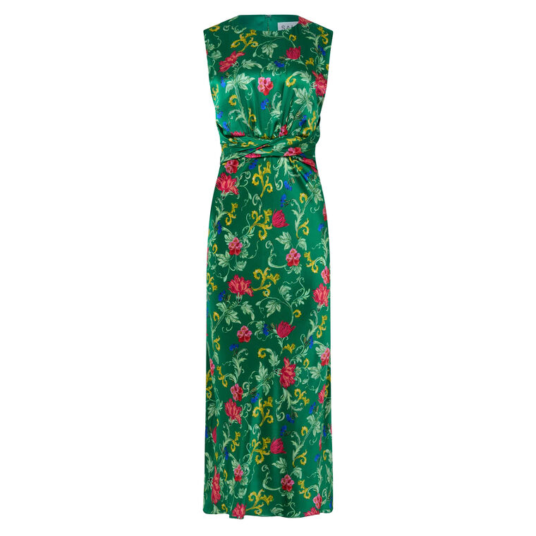 Gwen Sleeveless Silk Midi Dress image number null