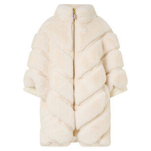 Faux Fur Short Sleeve Slouch Jacket